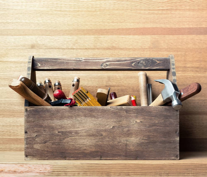 Traditioneller Werkzeugkasten
